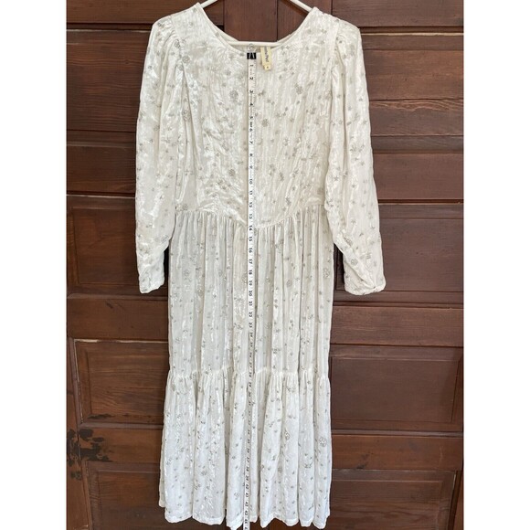 Samantha Pleet & Free People Dress Sz 8 Ophelia Velvet Moon Embroidered - Picture 3 of 11
